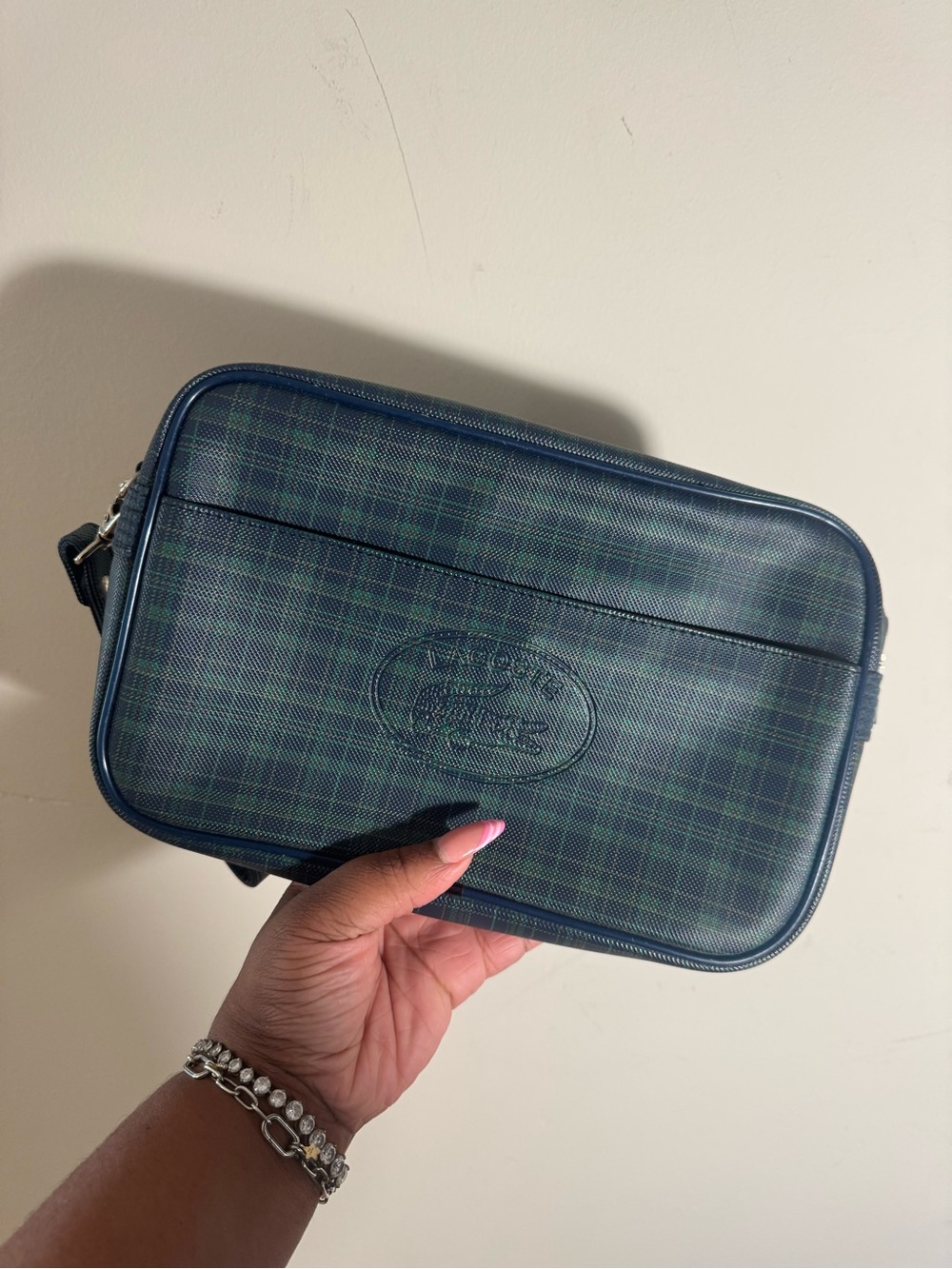 Lacoste Plaid travel toiletry bag